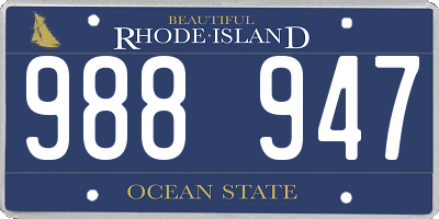 RI license plate 988947