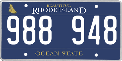 RI license plate 988948