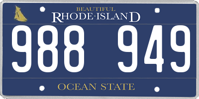 RI license plate 988949