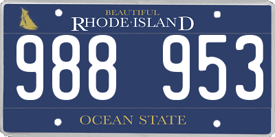 RI license plate 988953