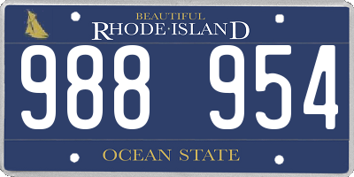 RI license plate 988954