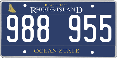 RI license plate 988955