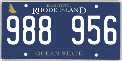 RI license plate 988956