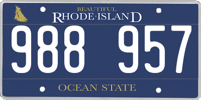 RI license plate 988957