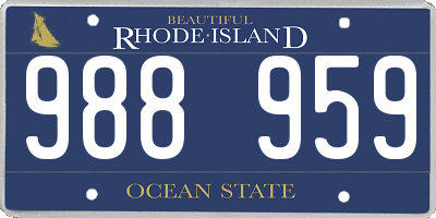 RI license plate 988959