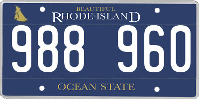 RI license plate 988960