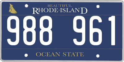 RI license plate 988961