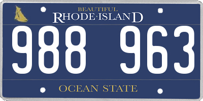 RI license plate 988963