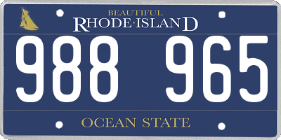 RI license plate 988965