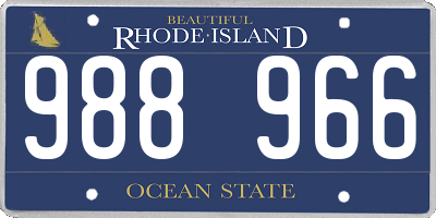 RI license plate 988966