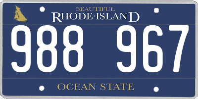 RI license plate 988967