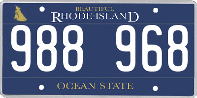 RI license plate 988968