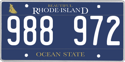 RI license plate 988972