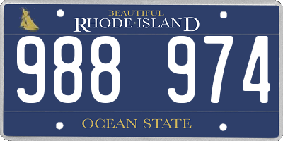 RI license plate 988974