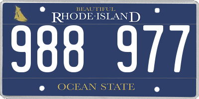 RI license plate 988977