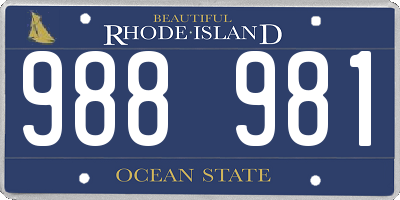 RI license plate 988981