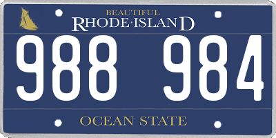 RI license plate 988984