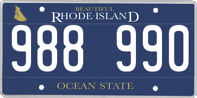 RI license plate 988990