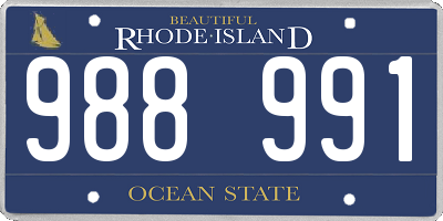 RI license plate 988991