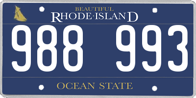 RI license plate 988993