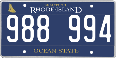 RI license plate 988994