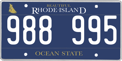 RI license plate 988995