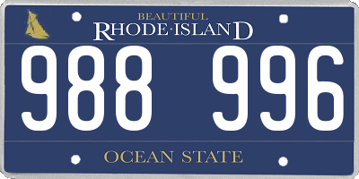 RI license plate 988996