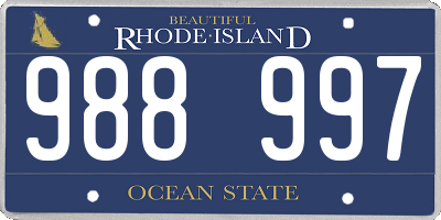 RI license plate 988997