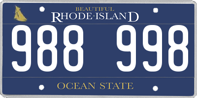 RI license plate 988998