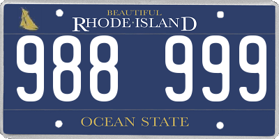 RI license plate 988999