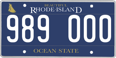 RI license plate 989000