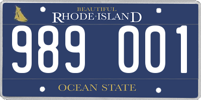 RI license plate 989001