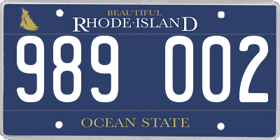 RI license plate 989002