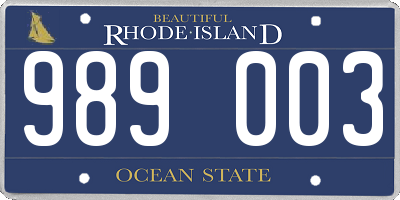 RI license plate 989003