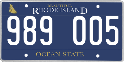 RI license plate 989005