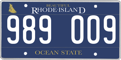 RI license plate 989009