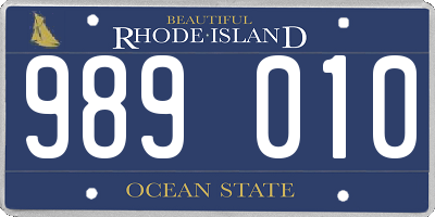 RI license plate 989010