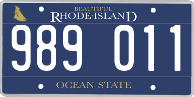 RI license plate 989011