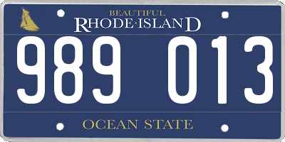 RI license plate 989013