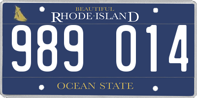 RI license plate 989014