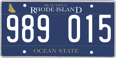 RI license plate 989015