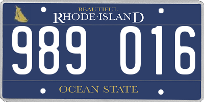 RI license plate 989016