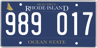 RI license plate 989017