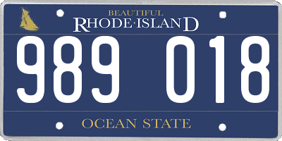 RI license plate 989018