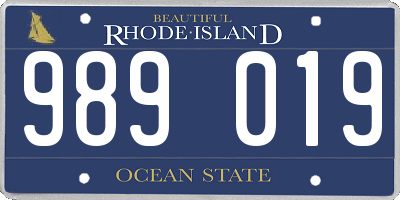 RI license plate 989019