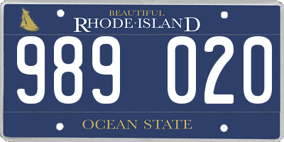 RI license plate 989020