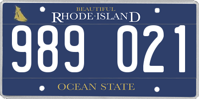 RI license plate 989021