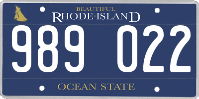 RI license plate 989022