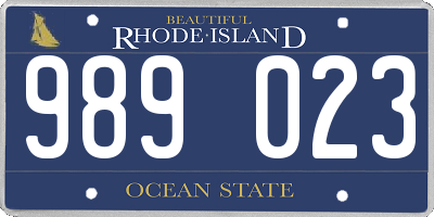 RI license plate 989023