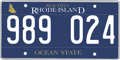 RI license plate 989024